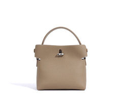 top-handle bucket bag with turn-lock clasp – AZURE