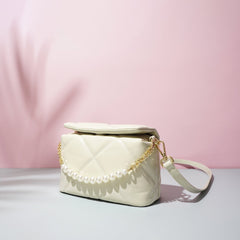 quilted crossbody bag with pearl chain – LIME