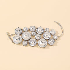 crystal-embellished wide cuff bracelet - Vundi
