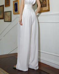 High-waist wide-leg pants with pleated front - Atry