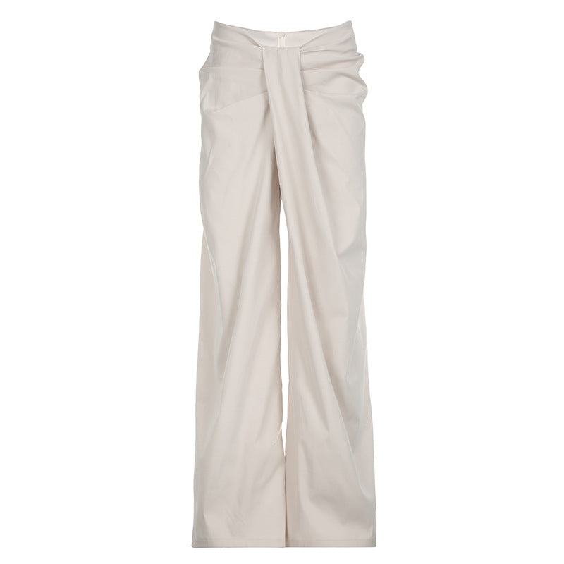 Wide-leg trousers with knot waist detailing - Aprino