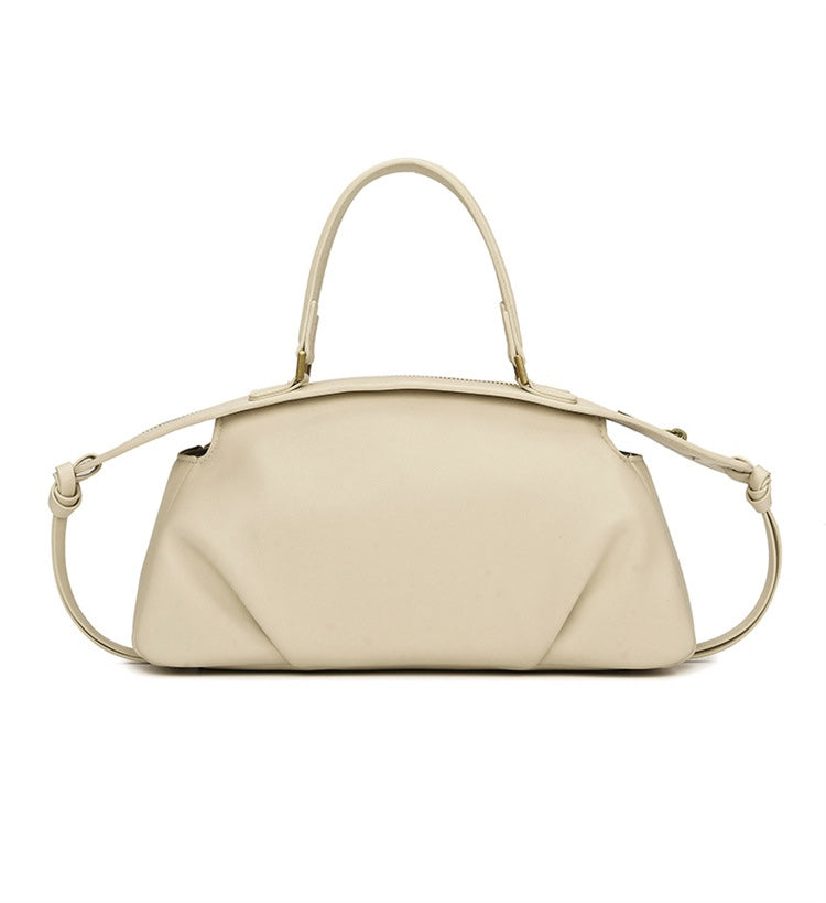 structured satchel bag in ivory cream – ELARA