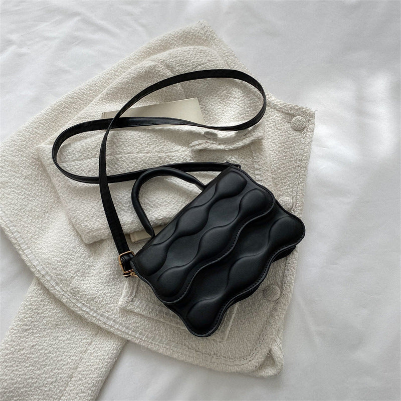ripple wave mini crossbody bag with puffy green texture – LUMIA