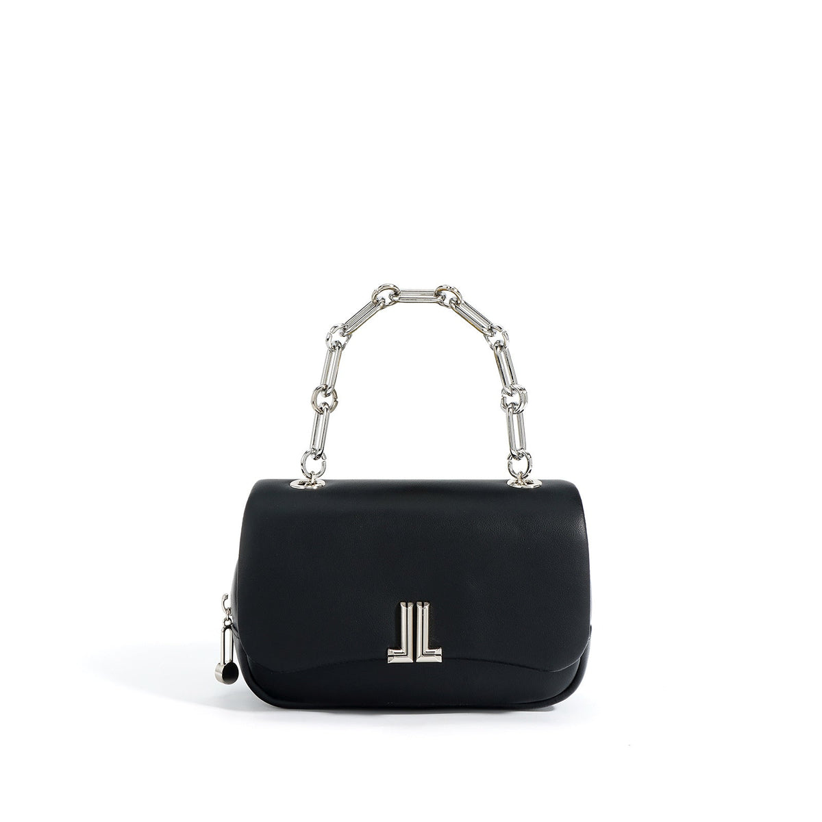structured flap bag with chunky metal handle - JILLU