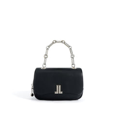 structured flap bag with chunky metal handle - JILLU