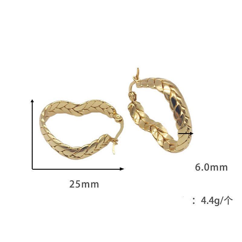 braided gold hoop earrings - SENIA