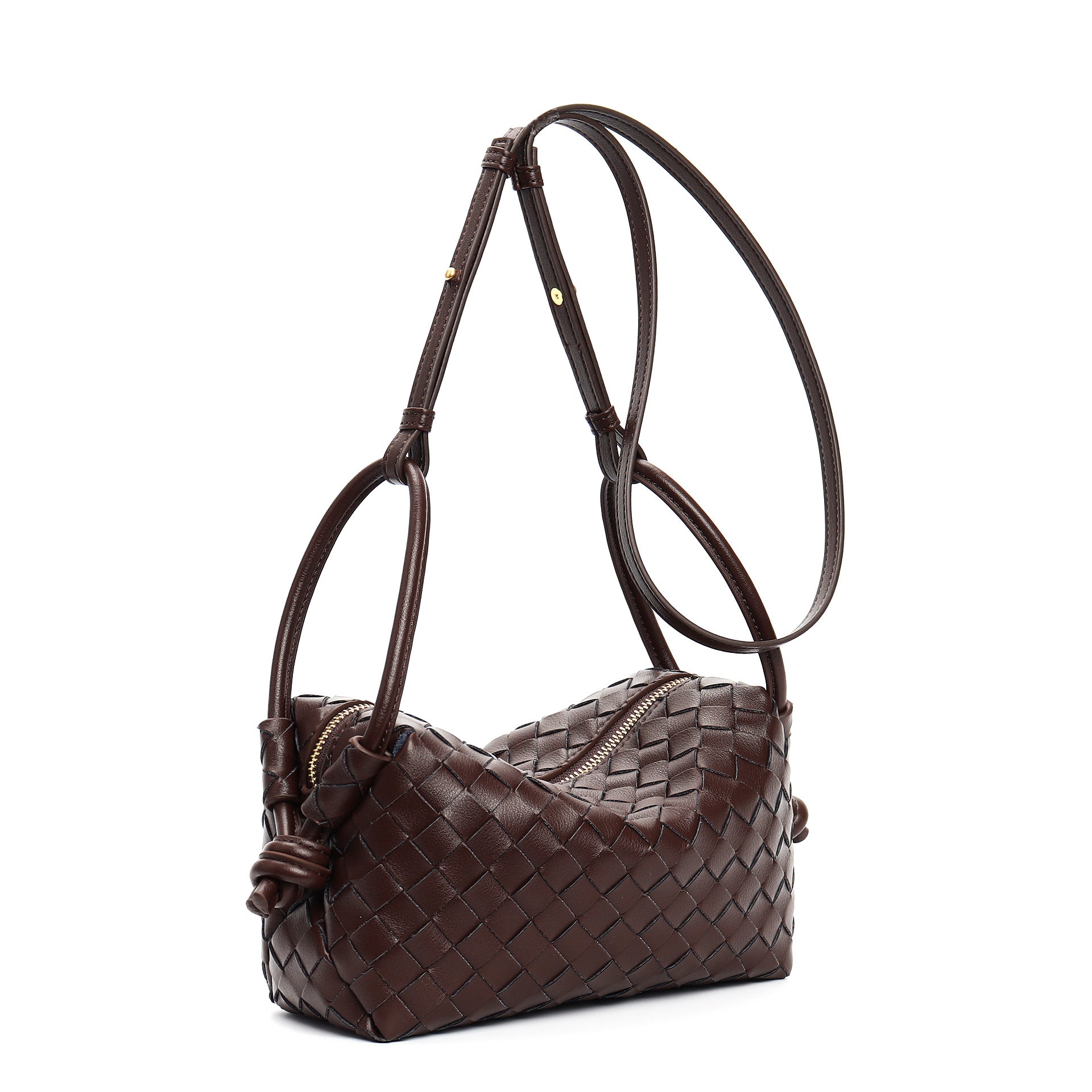 textured leather crossbody with adjustable strap - INESU