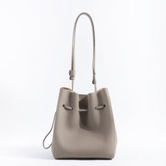 pebbled leather bucket bag with adjustable strap – LUNARD