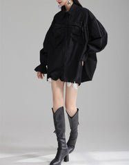 oversized shirt with bow detail and puffed sleeves - Bulji