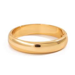 minimalist gold cuff bracelet with rounded finish – NORES