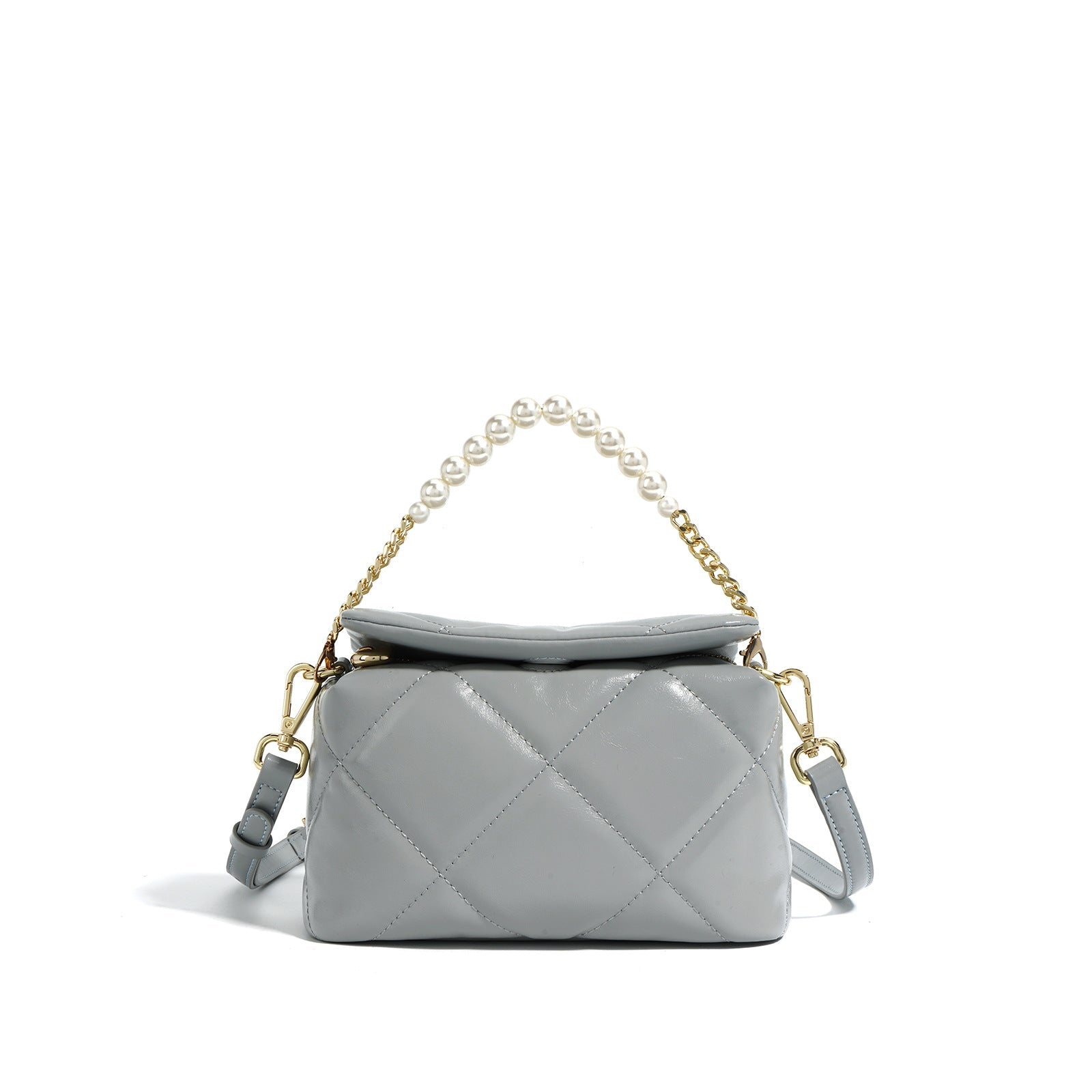 quilted crossbody bag with pearl chain – LIME