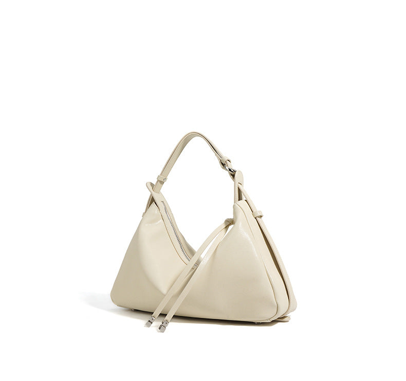 crescent shoulder bag with tie straps – MOCHA