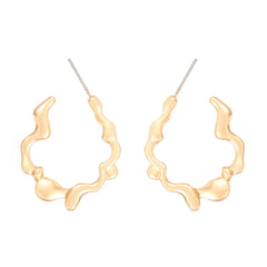 Organic wave hoop earrings with fluid silhouette - Nalma