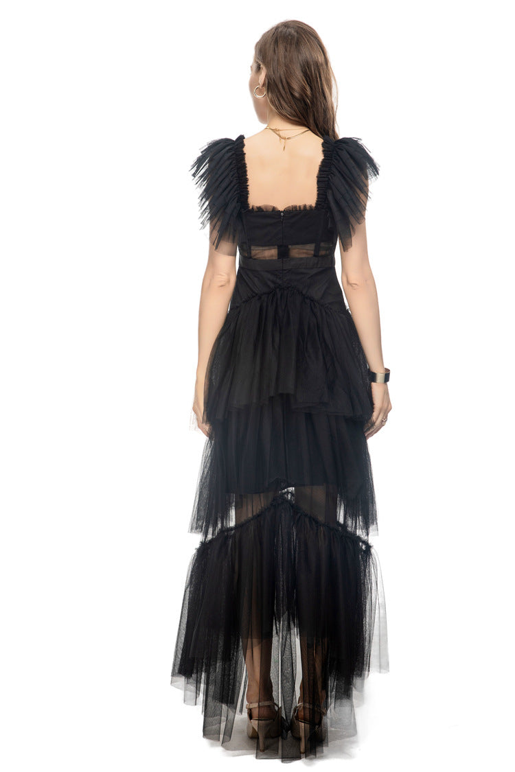 tiered tulle gown with sheer bodice – Timaria
