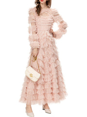 Tiered ruffle lace gown – Genovefa