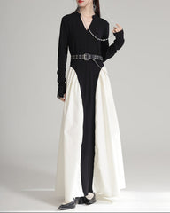 off-shoulder knit bodycon dress with front clasp – MAELLE