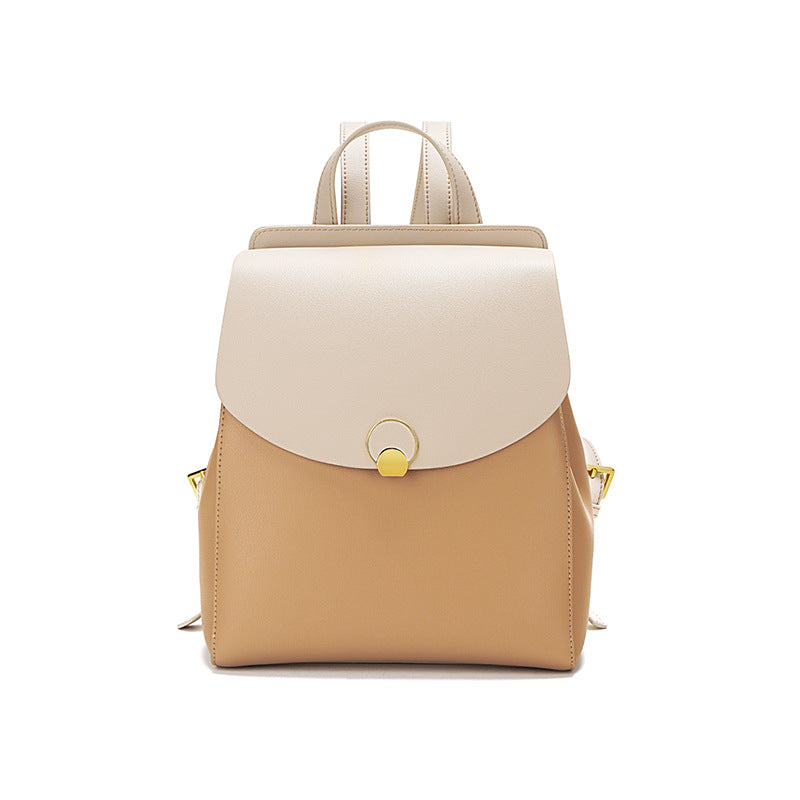 two-tone backpack with round clasp – LUCIA