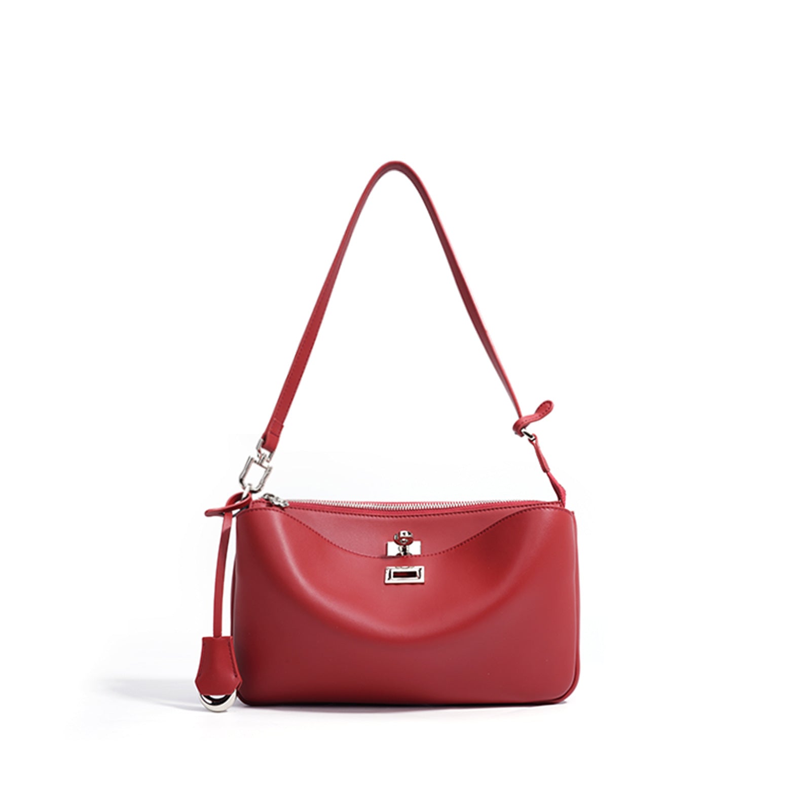 structured shoulder bag with twist-lock clasp - SOFIAQ