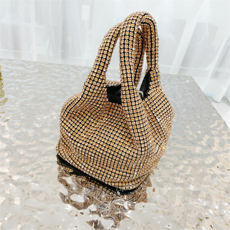 crystal-embellished knotted-handle evening bag - Eromidc