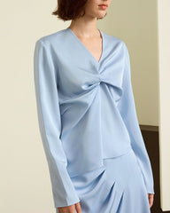 V-neck twisted blouse - Mutri