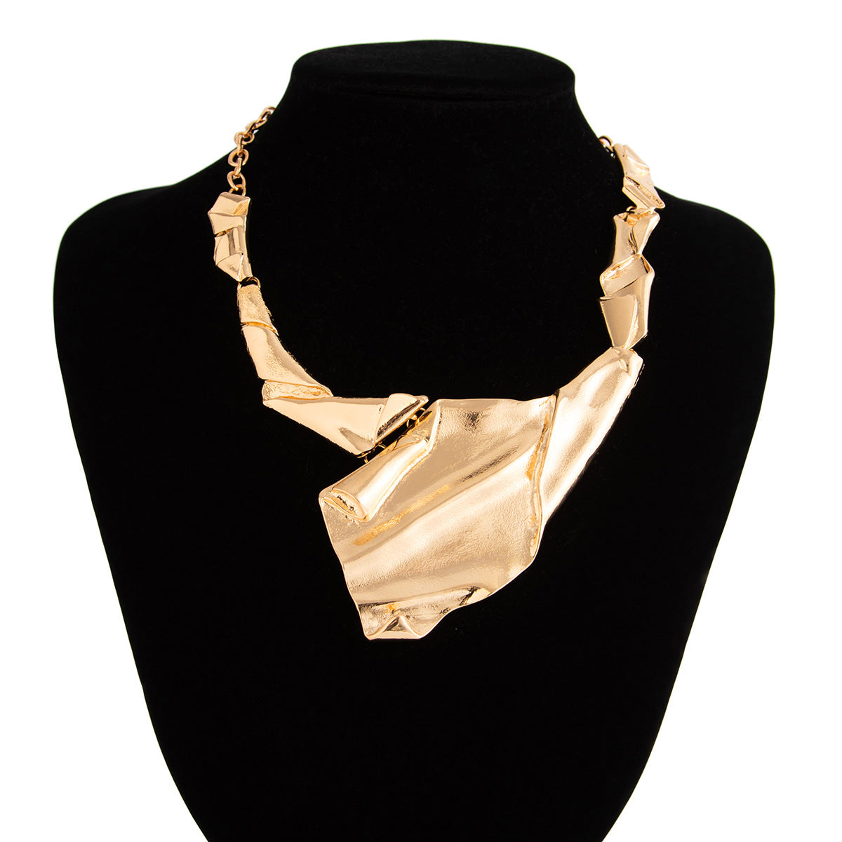 Sculpted metal choker with abstract fold detail - Nighi