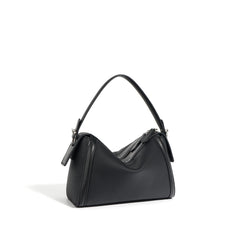 boxy leather handbag with top handle – CAMELIA