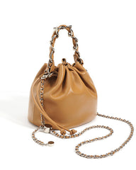 drawstring bucket bag with chunky chain handle – LUNZA