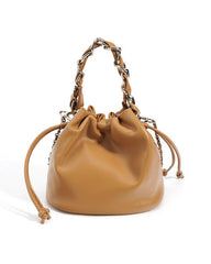 drawstring bucket bag with chunky chain handle – LUNZA