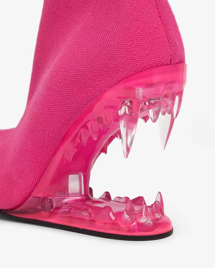pointed-toe ankle boots with sculpted monster wedge - KOLEEN