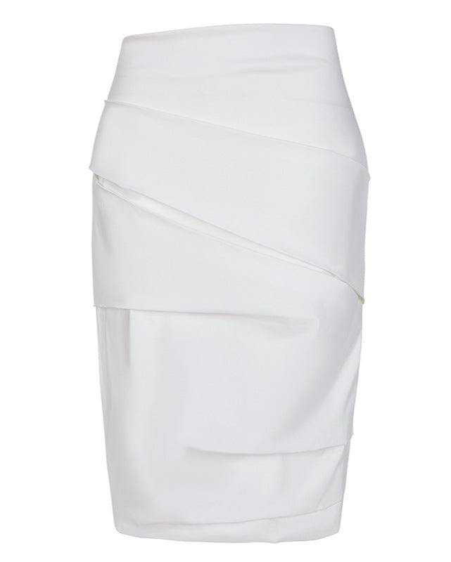 High-waisted mini skirt with layered drape - Vartu