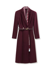 long tailored jacket with printed lapel and belt - SOFIAR