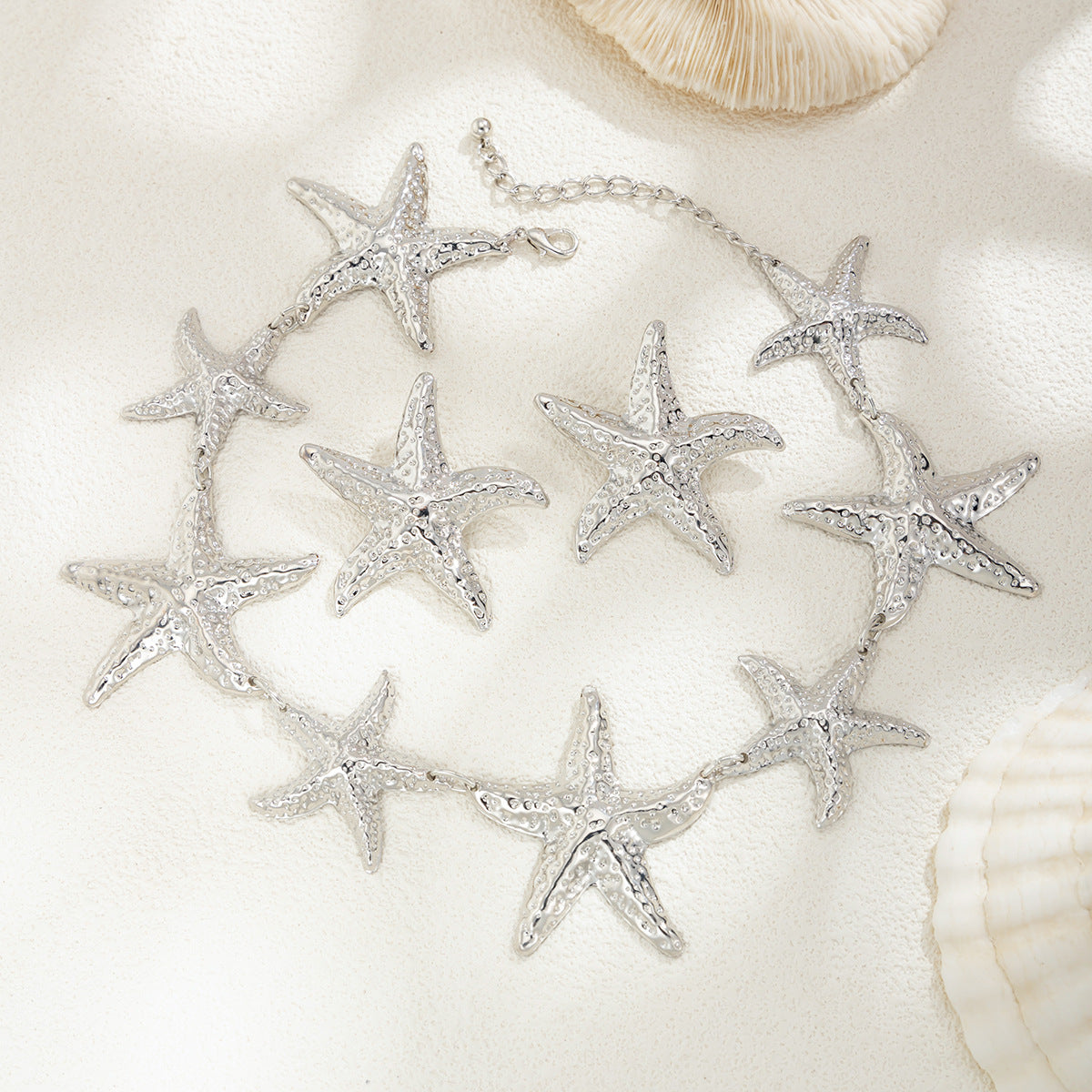 Starfish statement necklace and earrings set - Cujri