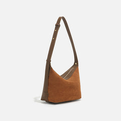 suede crescent bag with leather strap – SIENA