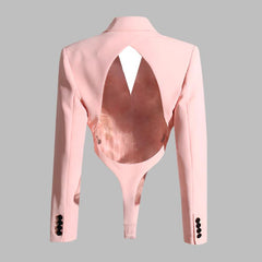 cropped tailored blazer with asymmetric hem - Selano