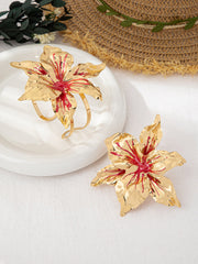 Oversized Flower Detail Ring & Bracelet - Findy