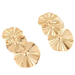 Layered floral fan statement earrings – Augrli