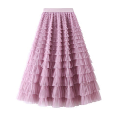 Multi-layered midi skirt with elastic waistband - Sidvu