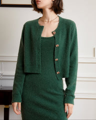 Long sleeve cropped cardigan with jewel buttons - Cubri