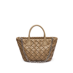 quilted woven tote with chain strap – DAKOTA