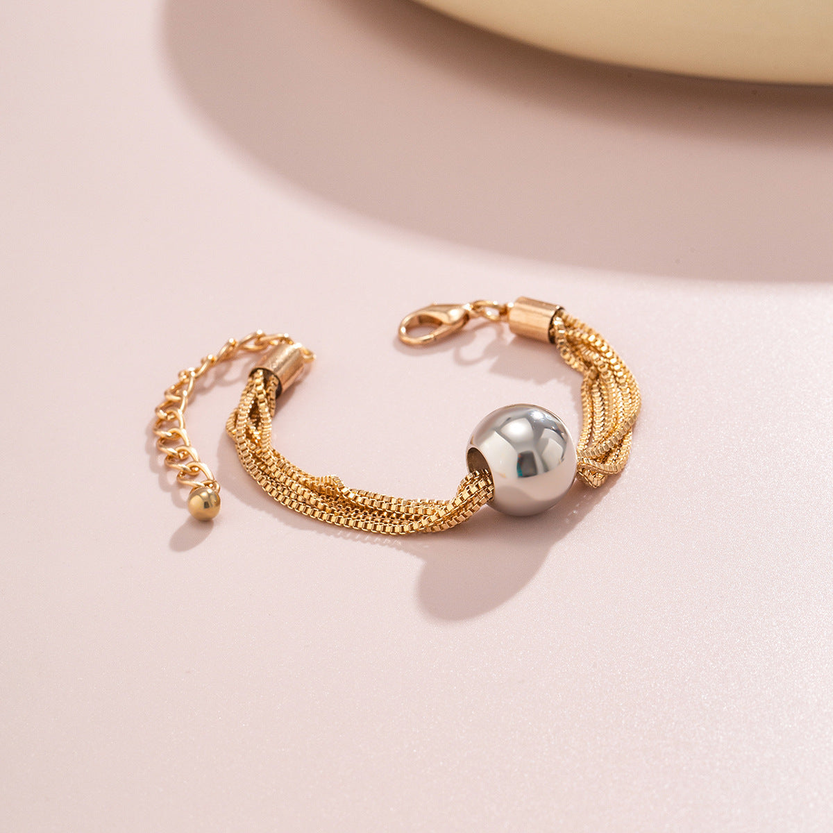 Multi-Strand Chain Bracelet with Oversized Bead – Gihkru