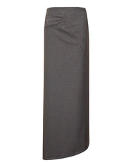 Asymmetric column skirt with stitched waist detail – Nutrila