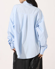 Oversized button-up shirt with embroidered eye patches - Elniru