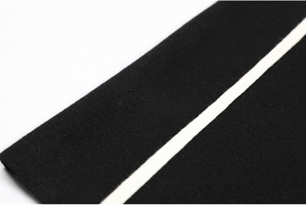 long sleeve tailored suit with contrast piping - DORRAZLI