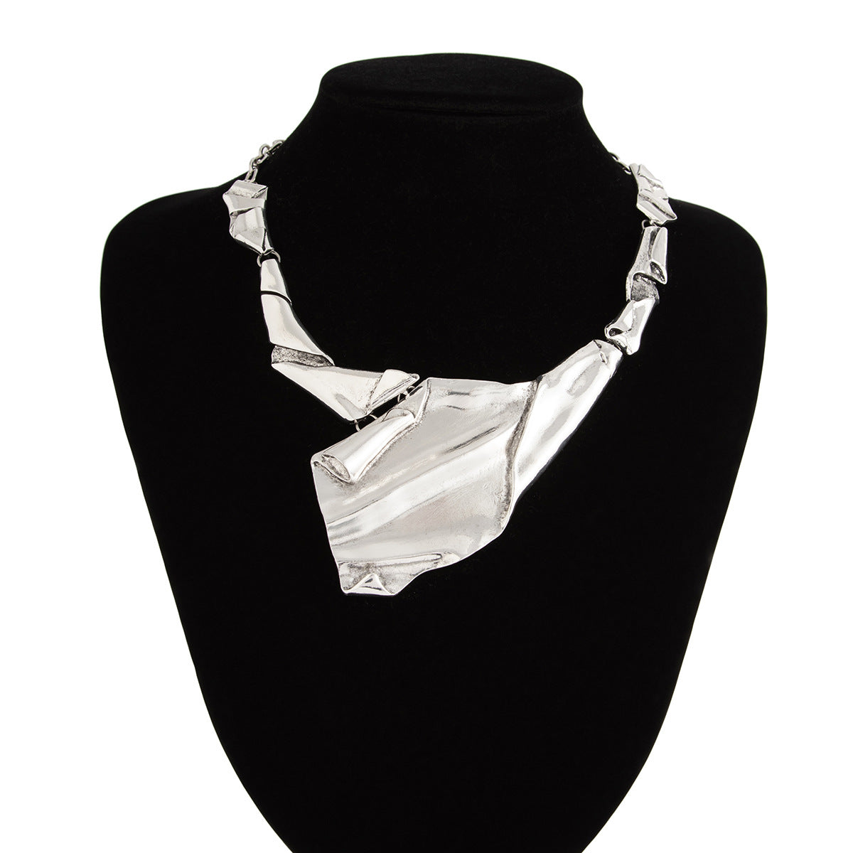 Sculpted metal choker with abstract fold detail - Nighi