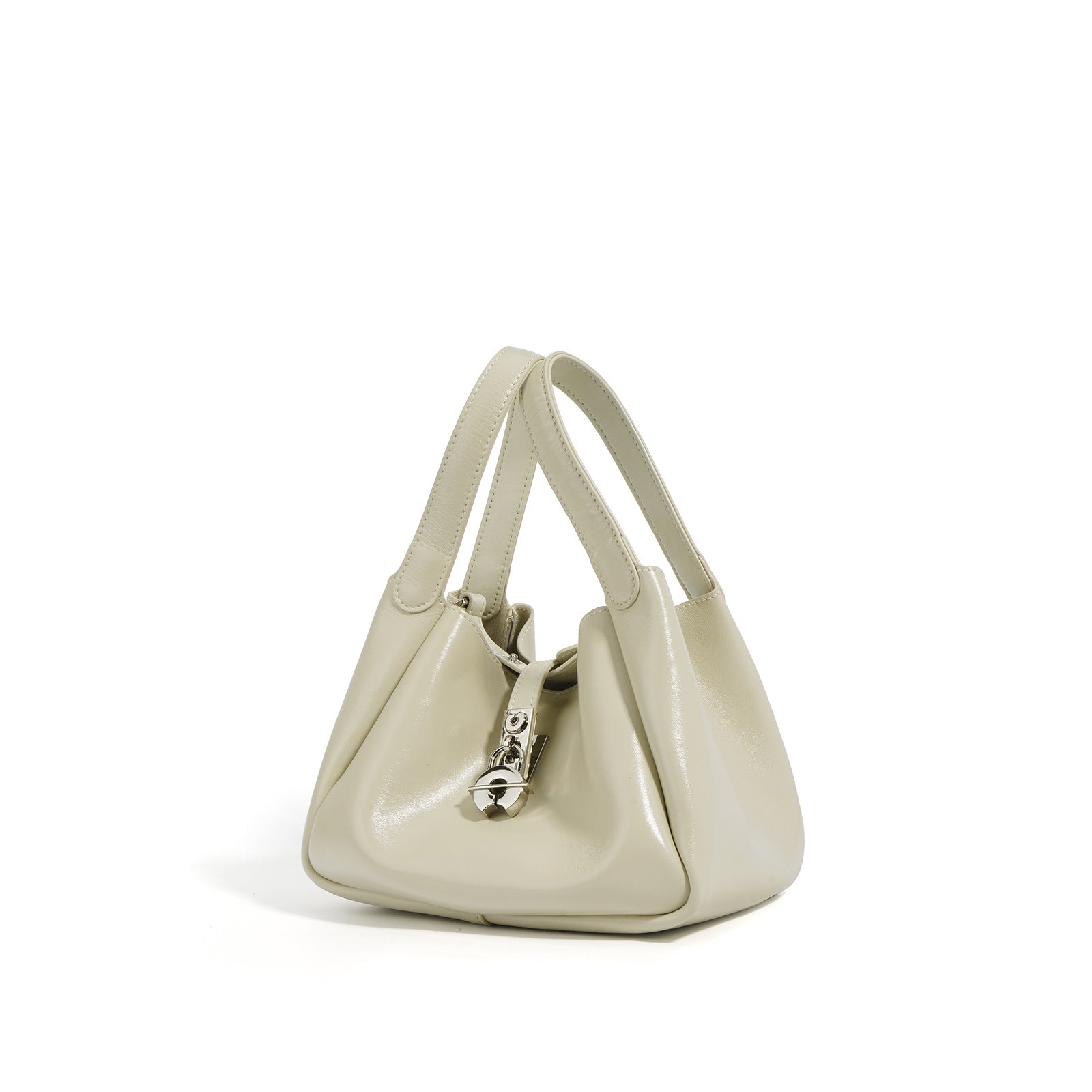 structured mini tote bag with metallic turn-lock - LAYFA