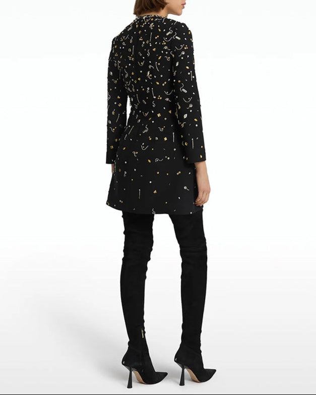 Long-sleeve embellished mini dress - Ejiny