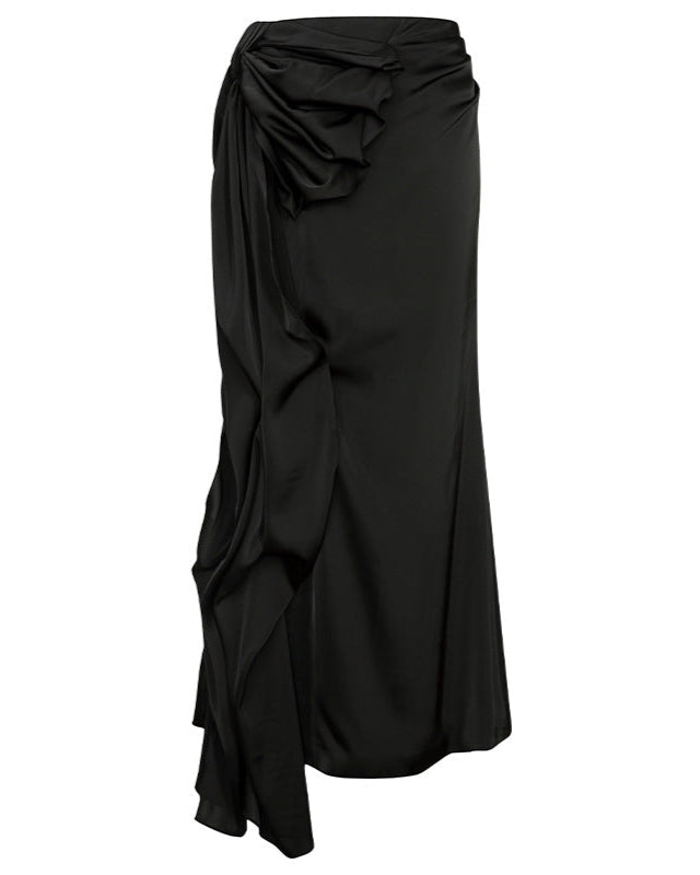 Midi skirt with draped side detail – Rutri
