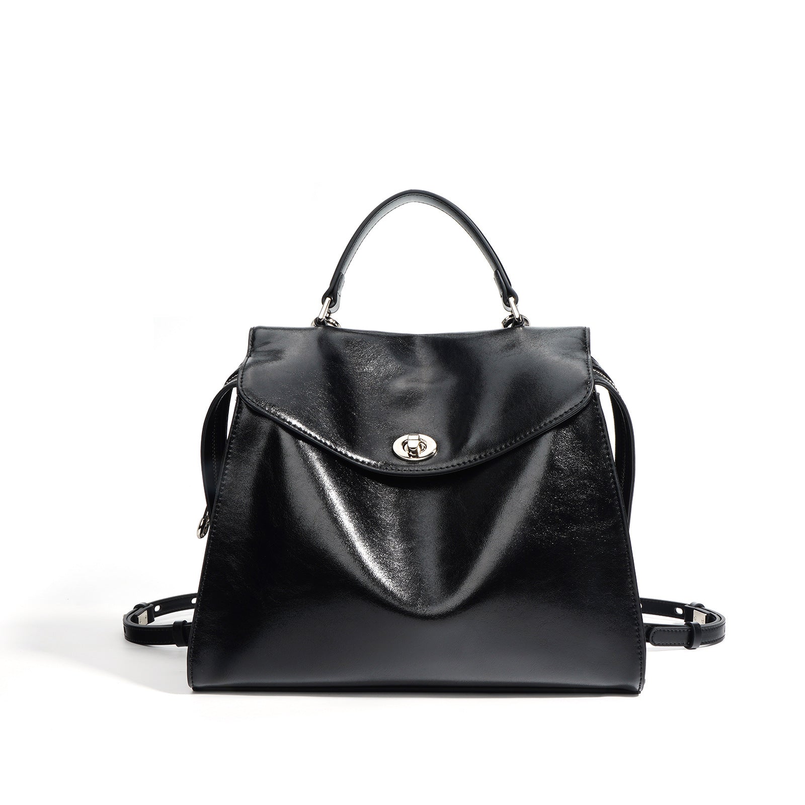 structured top-handle bag with flap closure – NOIN