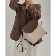 two-tone backpack with round clasp – LUCIA