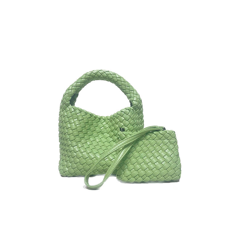 woven handbag set with detachable pouch - Wirfu